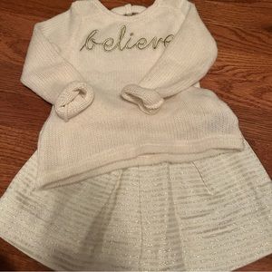 Adorable gold and cream holiday or New Years outfit